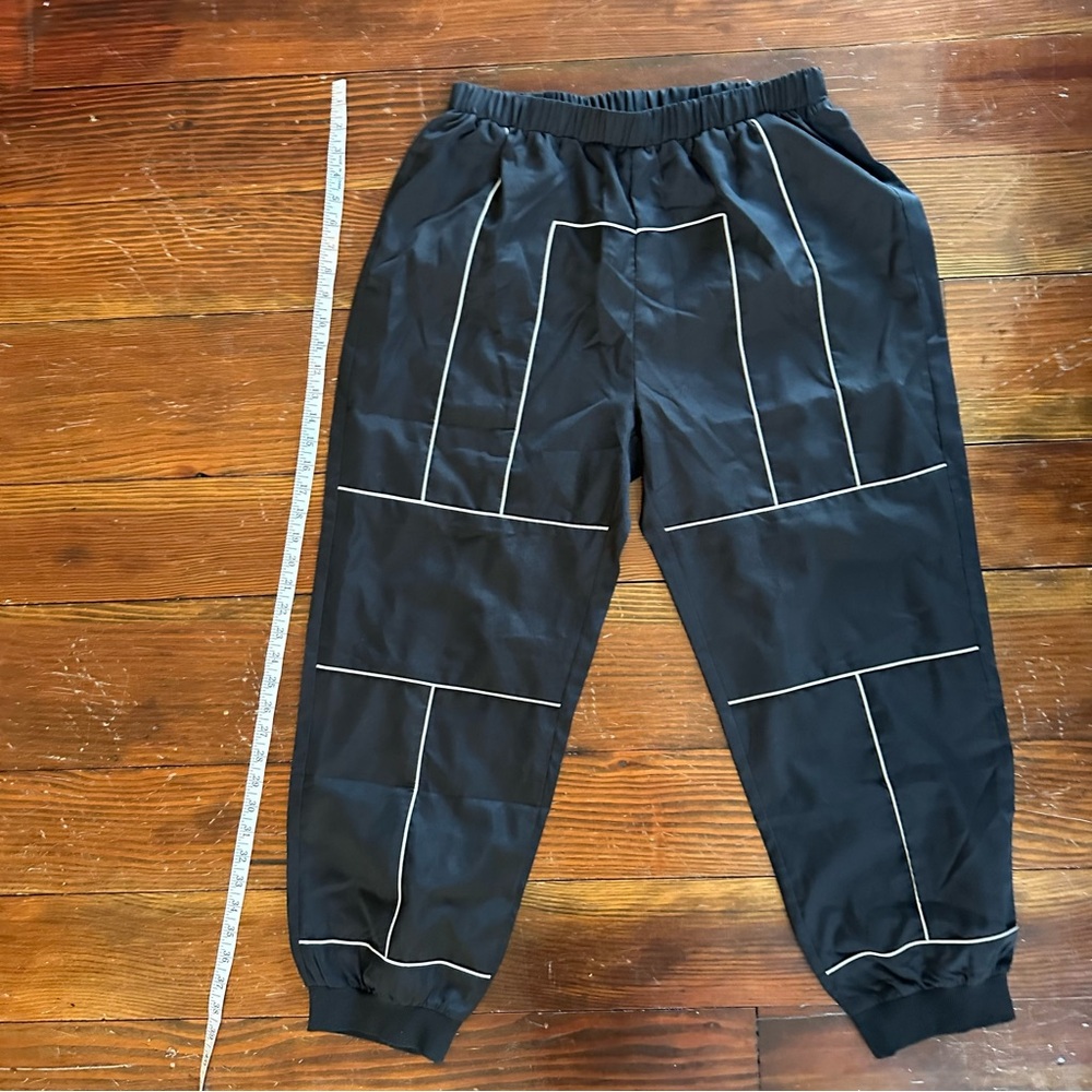 SHEIN Black and White Joggers with Elastic Waistband
